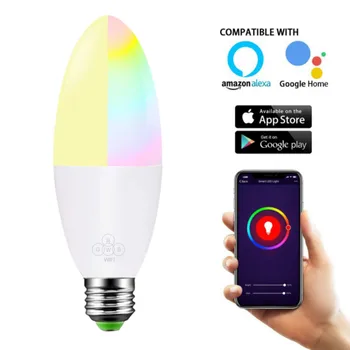 

Smart LED Light Smart Home Automation Wifi Switch 6W Wi-Fi Dimmable Smart RGB APP Remote Control LED Light Bulb for Alex Google
