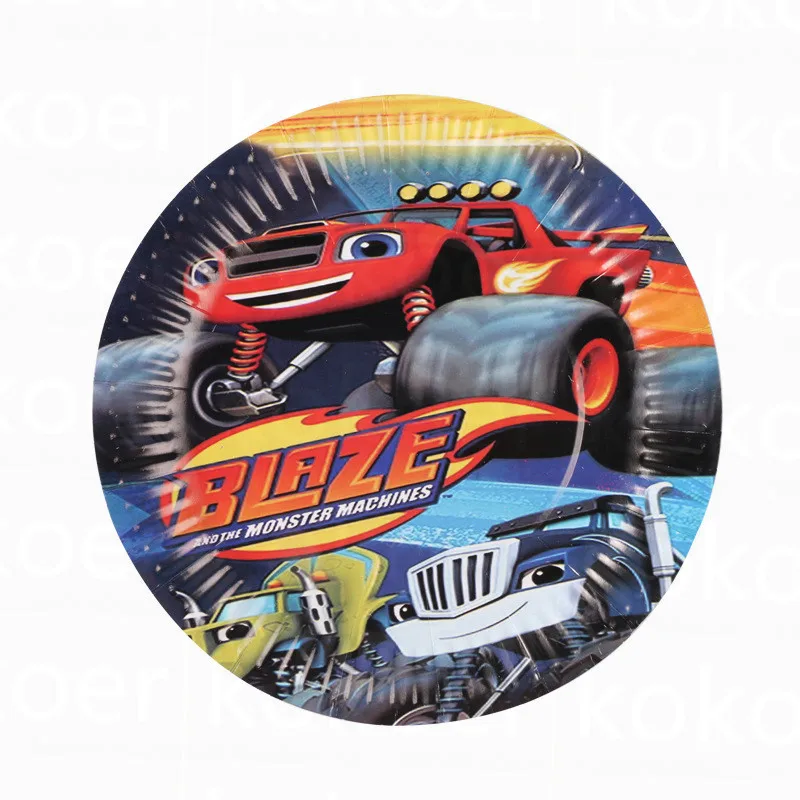 Kokoer Blaze and the Monster Machines набор для вечеринки на день рождения, бумажный стаканчик, тарелка, Детские вечерние принадлежности для мальчиков