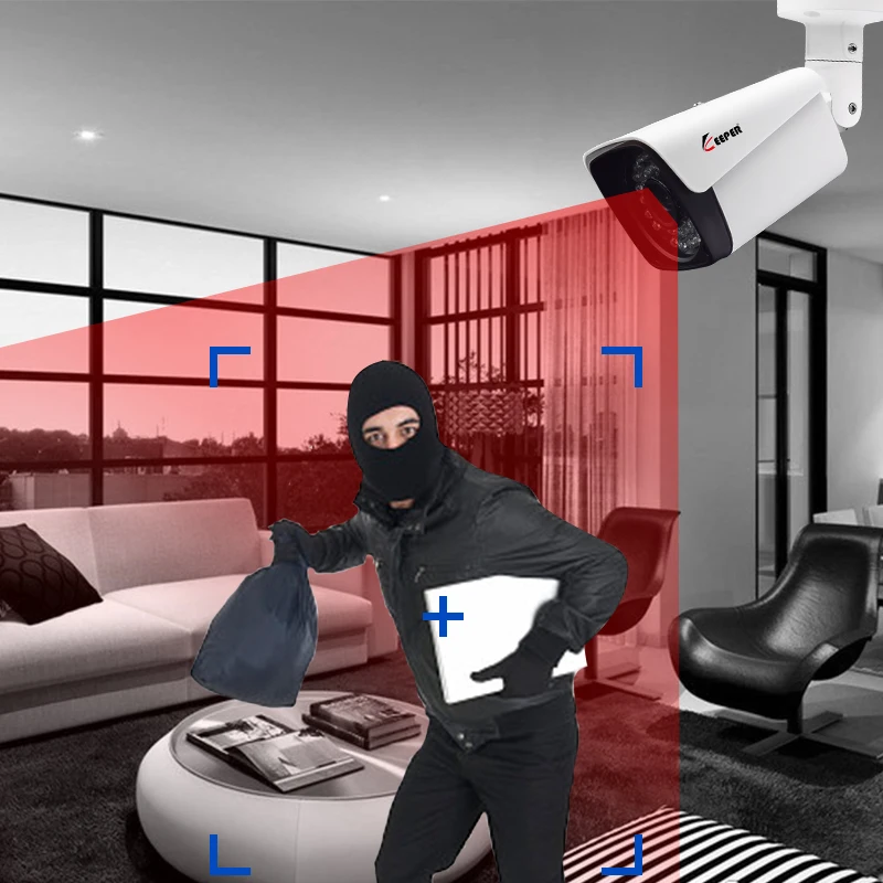 Хранитель H.265 POE 2MP IP камера наружная Водонепроницаемая CCTV HD 1080P сетевая цилиндрическая камера 3,6 мм широкоугольный объектив P2P Onvif