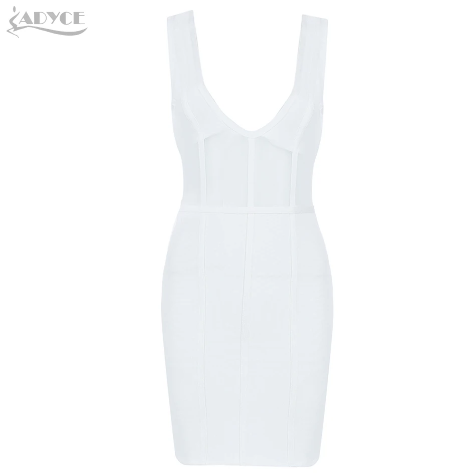 ADYCE летнее женское Бандажное платье Vestidos Verano Новое сексуальное платье с глубоким v-образным вырезом без рукавов облегающее Клубное платье знаменитостей