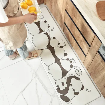 

Japanese Style Bedside Area Rug Home Textile Wear-resistant Non-slip Foot Pad Waterproof Oil Proof Cartoon Kitchen Rug Carpet