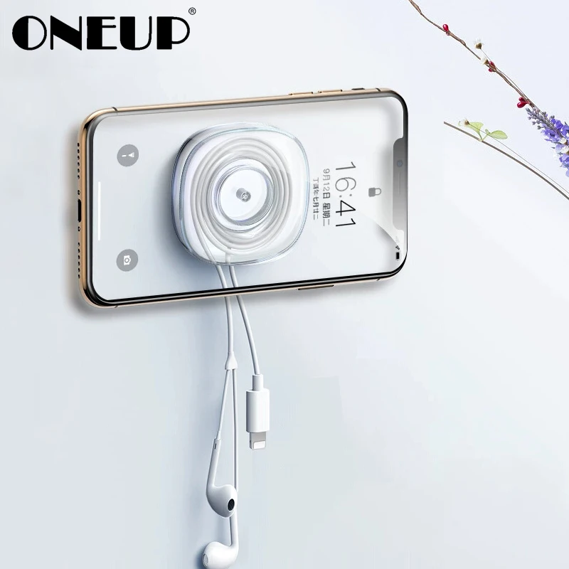ONEUP 2 шт. многофункциональная нано наклейка держатель для телефона намотка кабеля