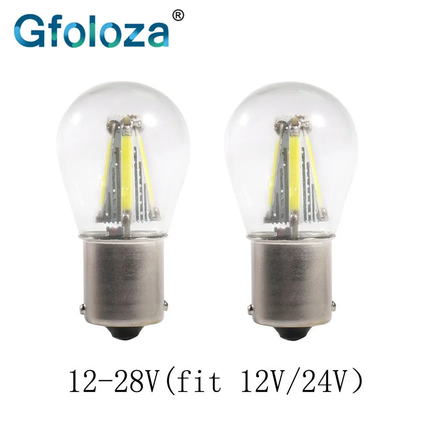 2 шт. автомобисветодиодный светодиодные лампы Gfoloza P21W 1156 BA15S 12 28 В 3 Вт|Сигнальная