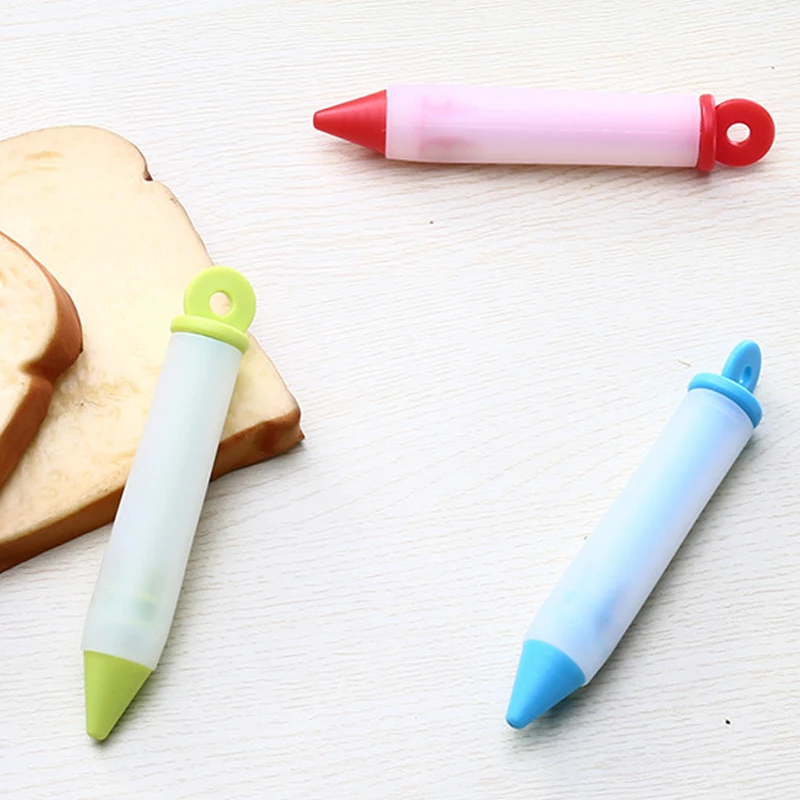 Silicone Food Write Pen Chocolate Decorating Tools Cake Mold Cream Cup Cookie Icing Piping Pastry 4 Nozzles Kitchen Accessories