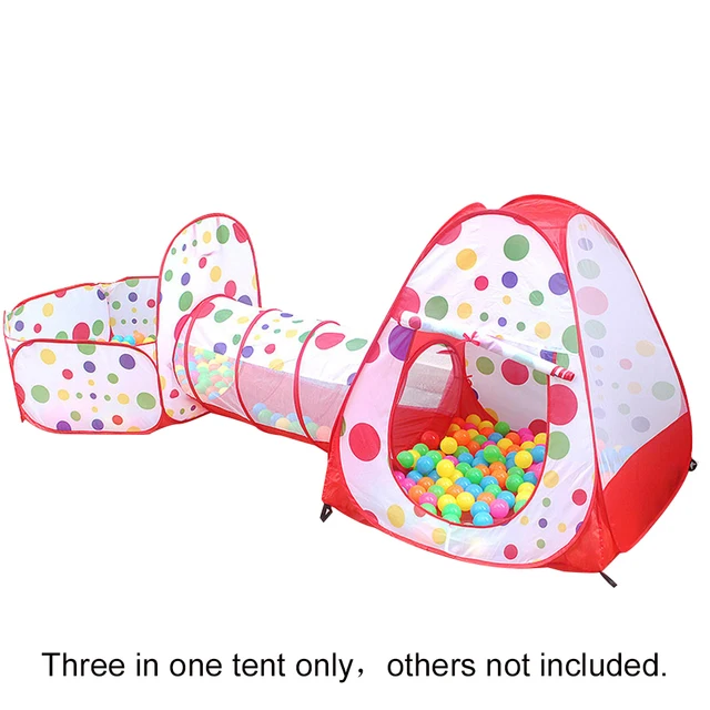 3 in 1 Kids Tent House Baby Pool Tube Teepee Play Tent Children Ocean Ball Pool Pit Foldable Baby Pipeline Crawling Game Set 4