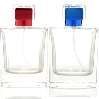 

20Pcs Factory Price 100Ml Spray Bottle Square Glass Perfume Refillable Fine Mist Atomizer Metal Cap Cosmetic Container Travel