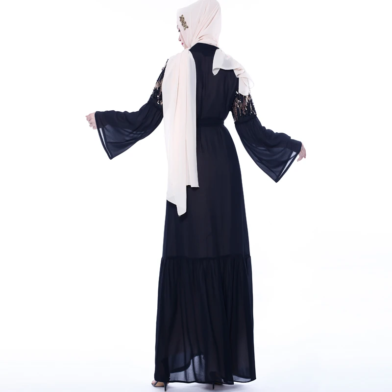 Sequin abaya кимоно Дубай мусульманский хиджаб платье Абая для женщин марокканский кафтан Турецкая молитва Исламская одежда халат Оман
