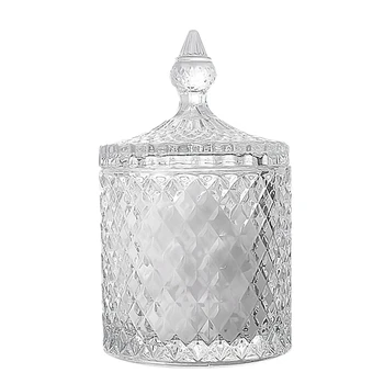 

Roman Nordic Storage Crystal Glass Jar Sugar Pot Jewelry Decoration Furnishing Article Wedding Desktop Sugar Candy Storage Decor
