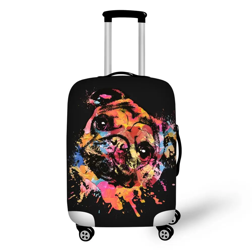 3d Puppy Pug Dog Print Luggage Protective Dust Cover Waterproof 18-32inch Suitcase Cover Baggage Rain Cover Stretchable - Цвет: Z3867