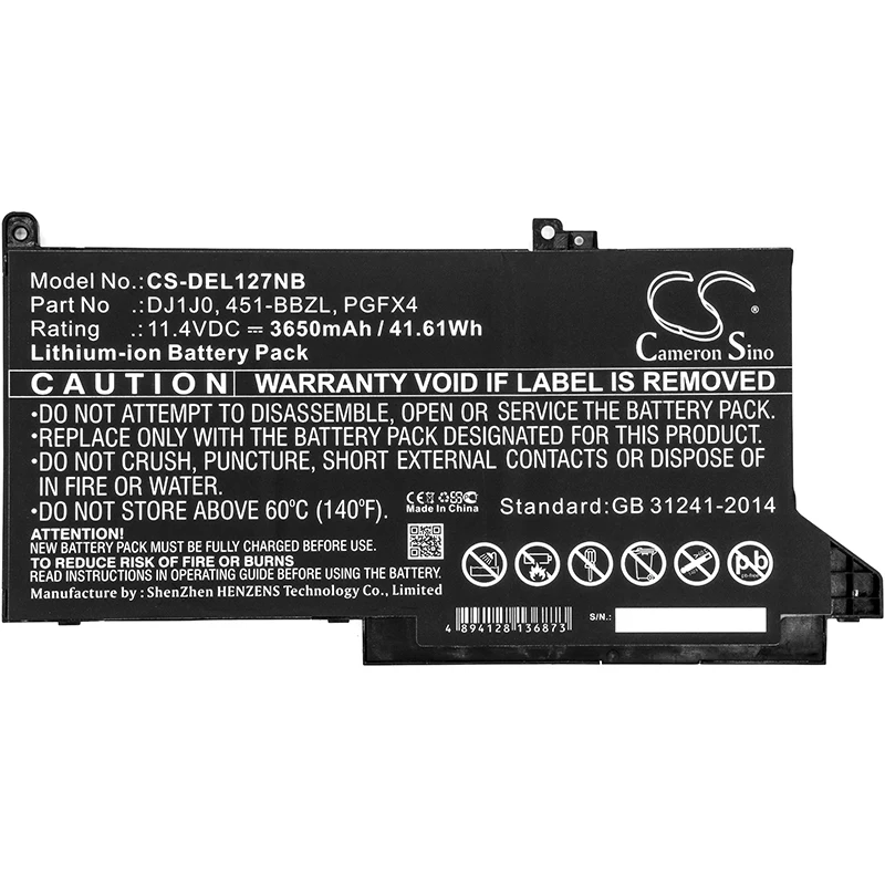 Cameron sino 3650 мА/ч, Батарея для DELL Latitude 12 7000 Latitude 12 7280 Latitude 12 7480451-BBZL DJ1J0 ONFOH PGFX4