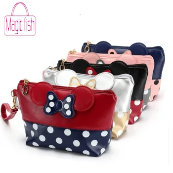 

Magic Fish Hot Sale Travel Cosmetic Bag Cartoon Bow Makeup Case Women Zipper Handbag Organizer Storage Pouch Toiletry Wash Bag