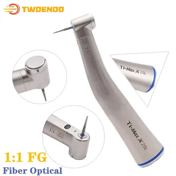 

Dental Basic Instrument Ti-Max X25L Fiber Optic Contra Angle FG High Speed Handpiece 1:1 Air Turbine LED Push Button Water Spray