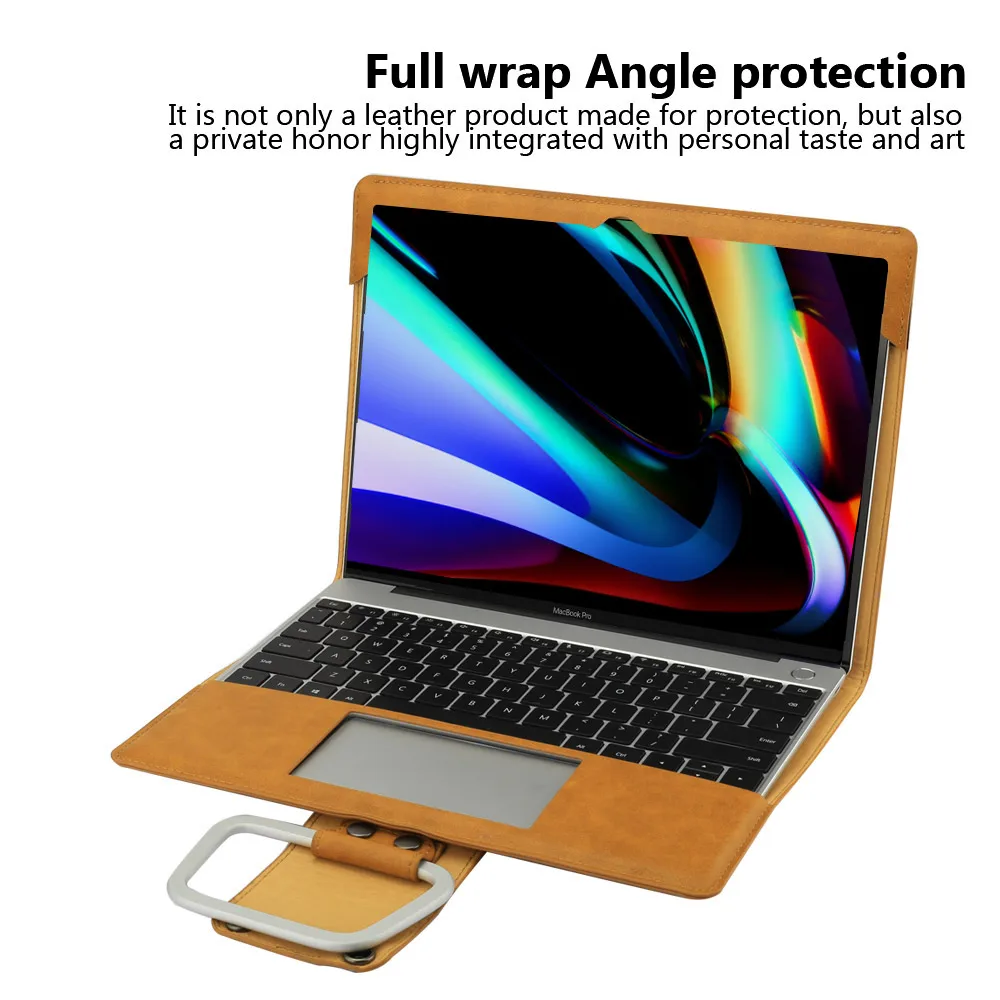 Для MacBook Pro 16 чехол из искусственной кожи многофункциональный стенд Поддержка металлический браслет сумка чехол для MacBook Pro 16 дюймов Чехол