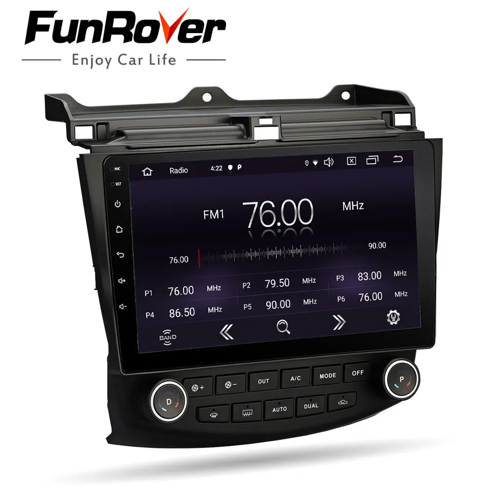 Discount Funrover 2.5D+IPS android 9.0 2 din car dvd player for Honda Accord 7 2003-2007 radio video player gps navigation car multimedia 3