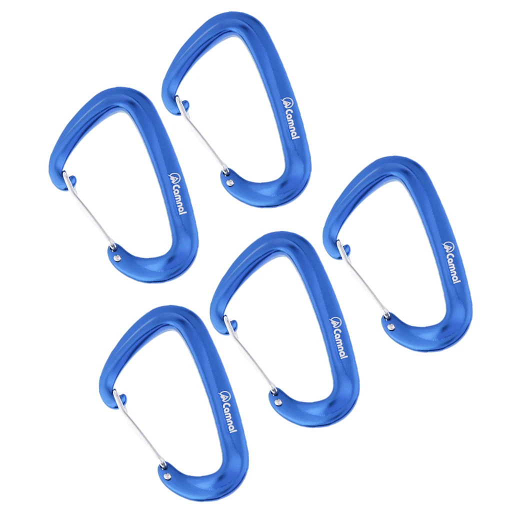 5pcs 16KN Aluminum Wire Gate Carabiners Safety Climbing Hammock for Hiking Backpacking Trekking Rock Climbing Caving Rappelling
