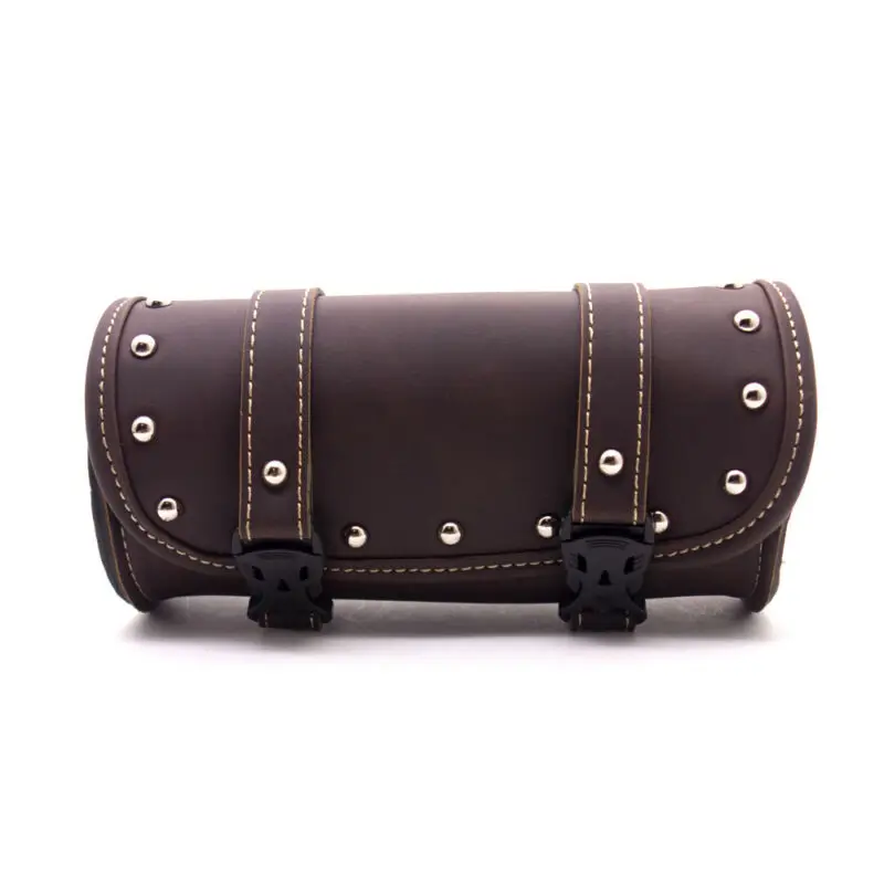 

Motorcycle Front&Rear Retro Leather Tool Bag Handlebar Saddlebag for Harley