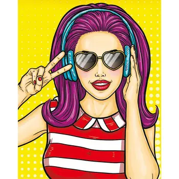 

Aisha and Anna Cartoon acrylic DIY canvas painting by numbers for kids Oil Paint by Number Sets art work
