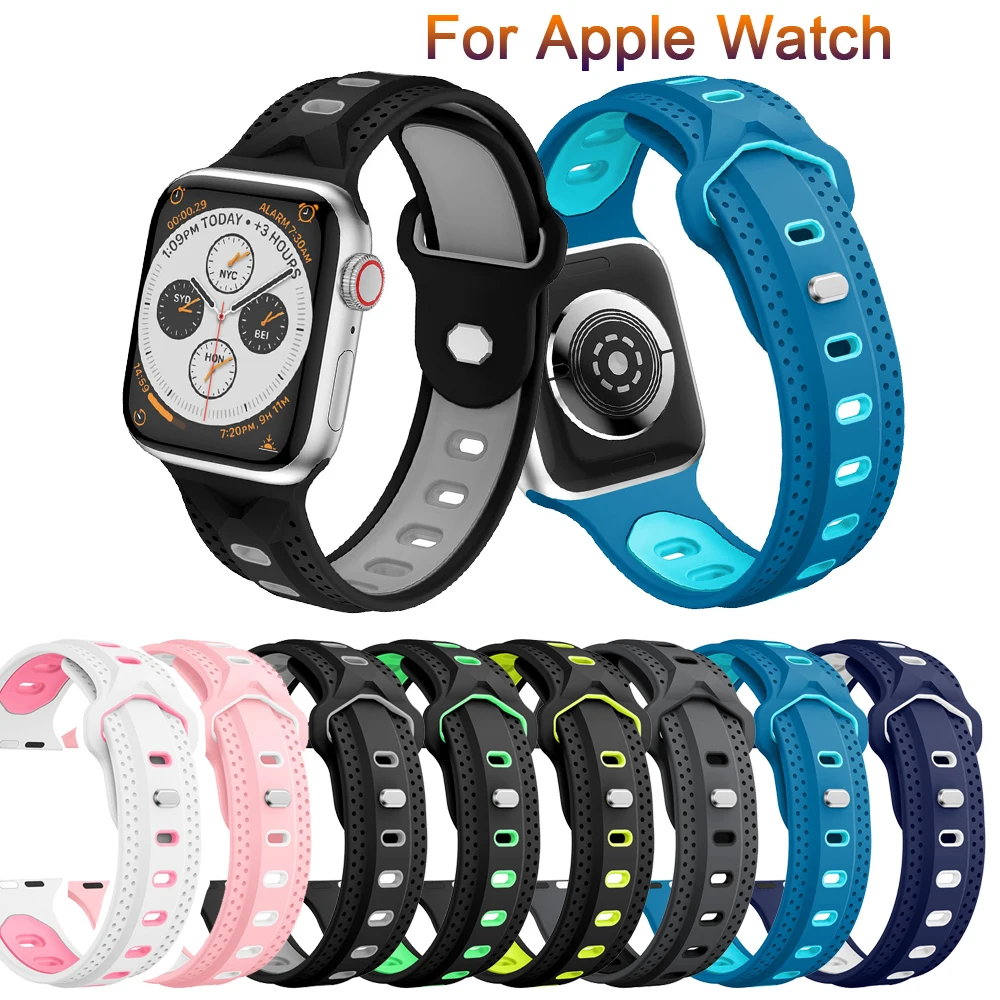 Y образный силиконовый ремешок для Apple Watch 40 мм 44 38 42 модные классические смарт