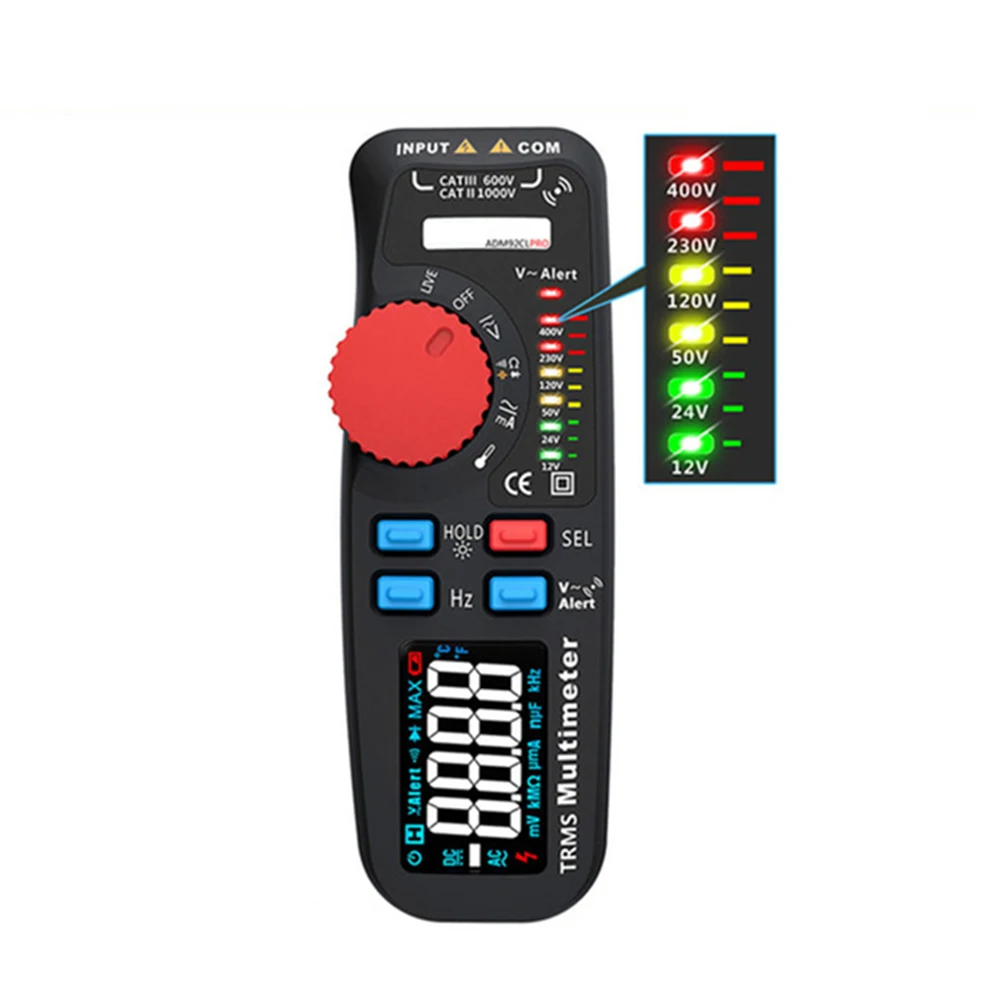 Недавно ADM92CL PRO 6000 отсчетов мультиметр Цифровой True RMS мультиметр Авто-диапазон Напряжение, температура тестер непрерывности диода VA8