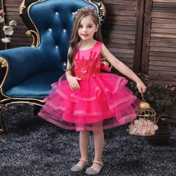 3-10Years فستان رسمي لفتاة الأميرة الأولى التواصل زي 3