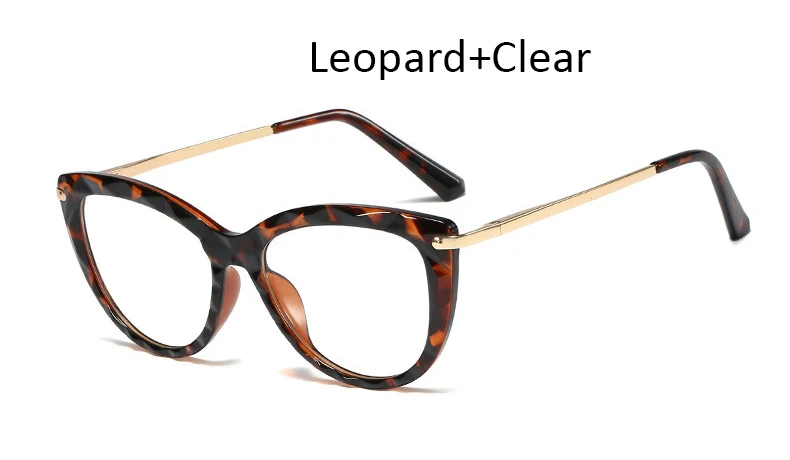 Leopard Clear TR90 винтажные прозрачные женские очки, оправа, модные круглые роскошные очки, оправа для дам, оптические прозрачные очки, очки - Цвет оправы: Leopard Clear