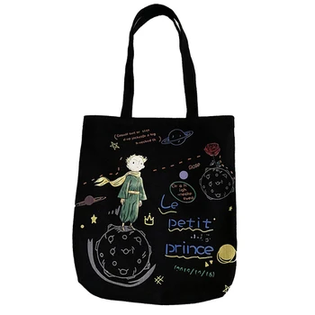 

Women's Shoulder Bag Canvas Tote Shopping Bag Cartoon Printing Korea Students Girls Handbags Eco Cotton Cloth Summer Shopper Bag