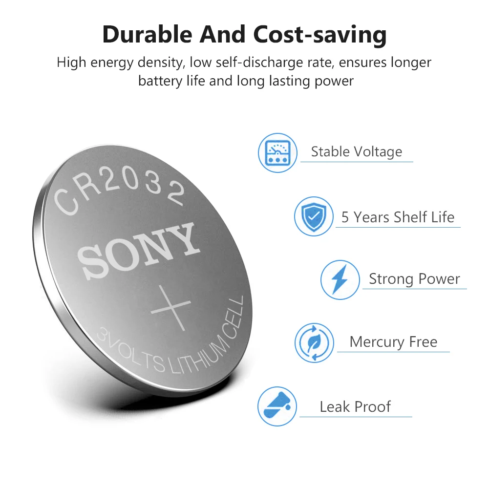 1 шт. для SONY Оригинальная батарея CR2032 3 в литиевые батареи BR2032 DL2032 ECR2032 CR 2032 Кнопка монета батарея для часы с калькулятором
