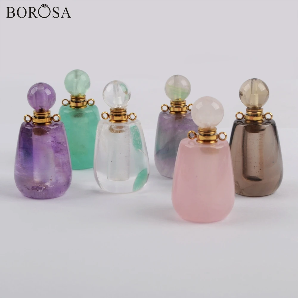 BOROSA 3 шт. Gild натуральный камень духи бутылочные соединители кварц для лечения