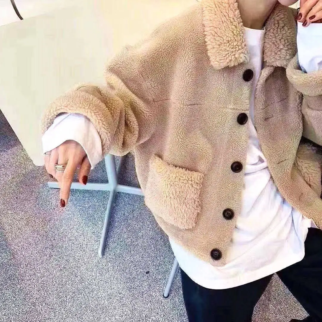 Для женщин искусственный мех из искусственного меха Slim Fit Куртка с карманом подробная информация
