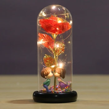 

Rose Star Light in Glass e with LED Light for Valentine's Day Wedding Gift