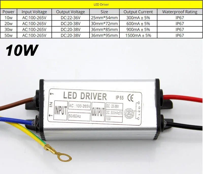 Светодиодный драйвер 50 Вт 30 Вт 20 Вт 10 Вт Мощность адаптер трансформатор 100 V-265 V постоянного тока до DC20-38V для потолочные светильник 300mA 600mA 900mA 1500mA 2100mA светильник