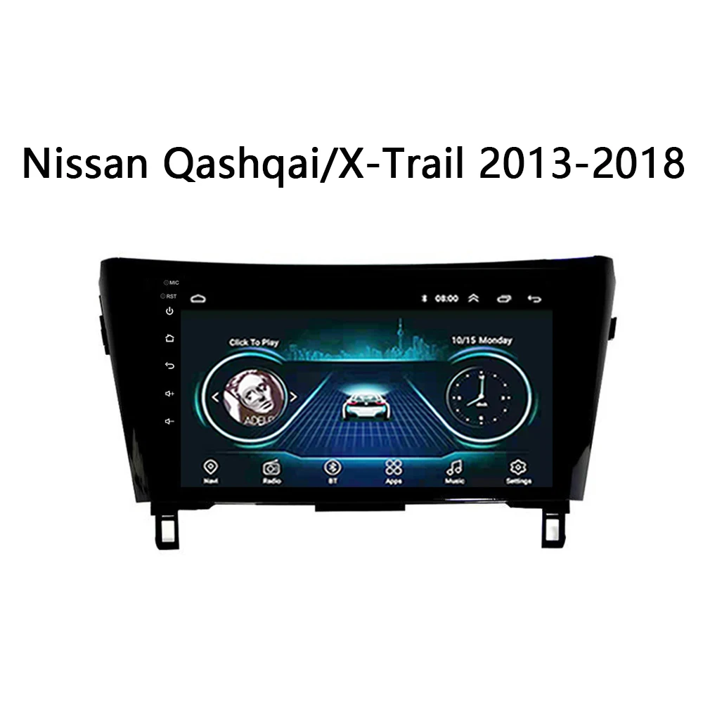 

For Nissan QashQai X-Trail Car radio 10" Android 8.1 2013-2016 MP5 AUTO DVD Multimedia System vehicle GPS Navigation Carplay SWC