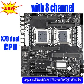 

X79 dual CPU motherboard X79 8M dual CPU 8 channel LGA2011V1V2 USB3.0 SATA3 with dual Xeon processor motherboard with M.2 slot