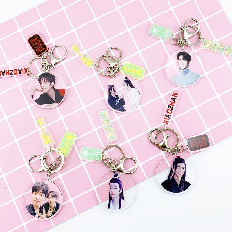 CHEN QING LING Wei WuXian Lan WangJi Xiao Zhan Wang Yibo прозрачный акриловый брелок для ключей, брелок для ключей, подвески