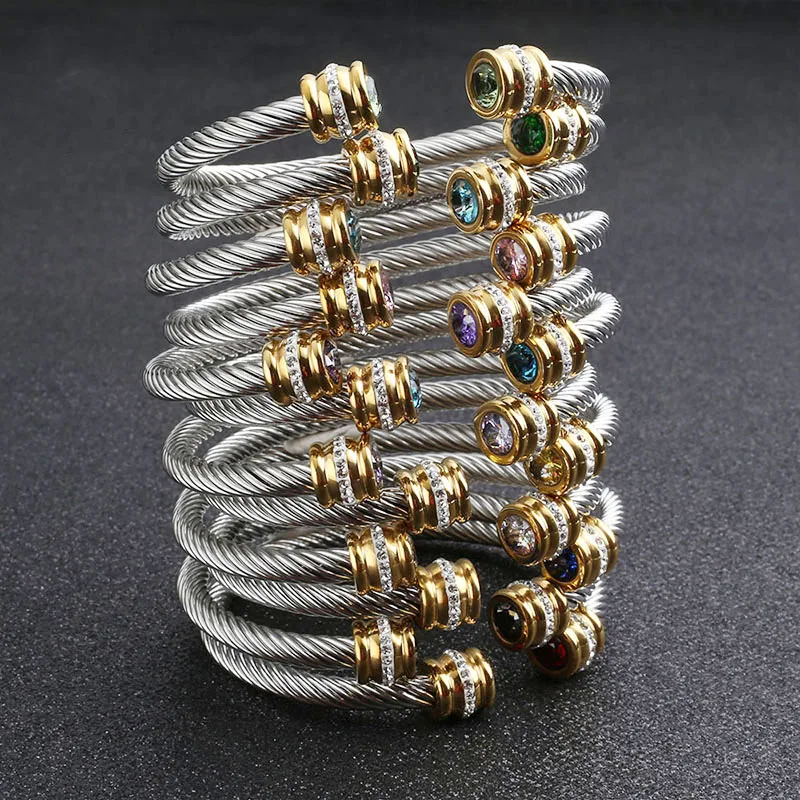 Stainless Steel Bracelet Jewelry Fashion Luxury Stainless Steel Interweaving AAACZ India Jewellery SZ-QCH-004