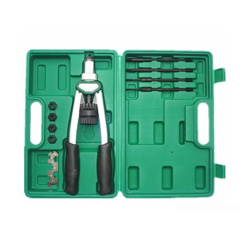 

Rivet Gun Kit Rotary 13 Inch Hand Riveters Nut Thread Setting Rivets Heavy Duty System Tool M4-M10