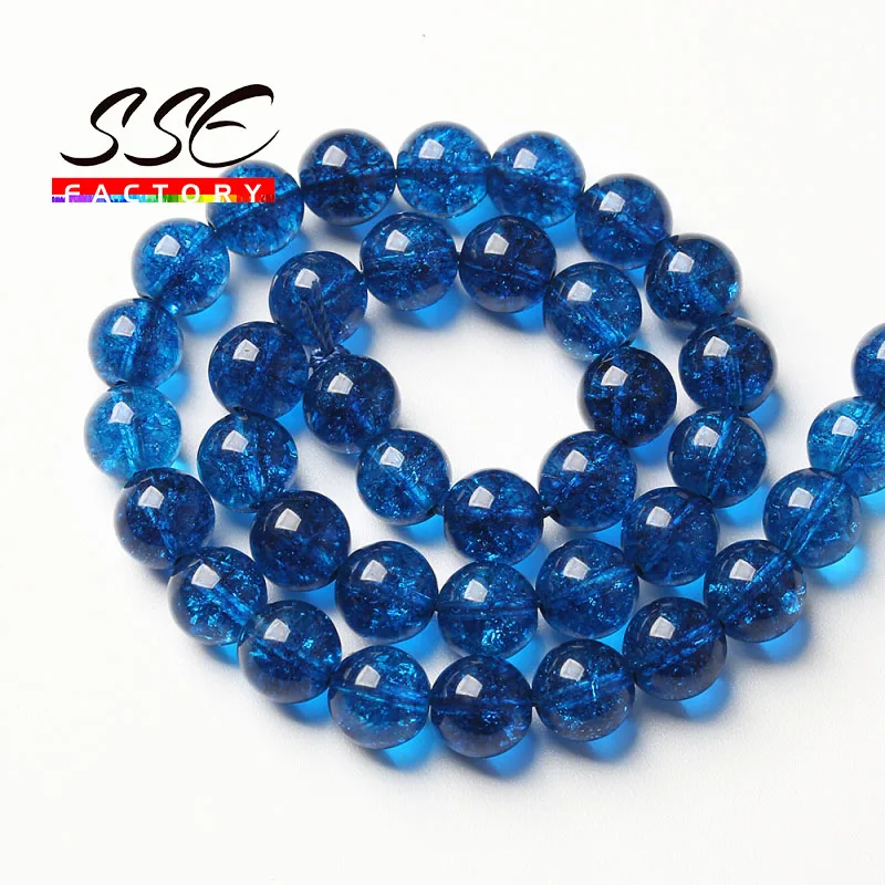 Blueberry Blue Crackle Quartz Beads For Jewelry Making Natural