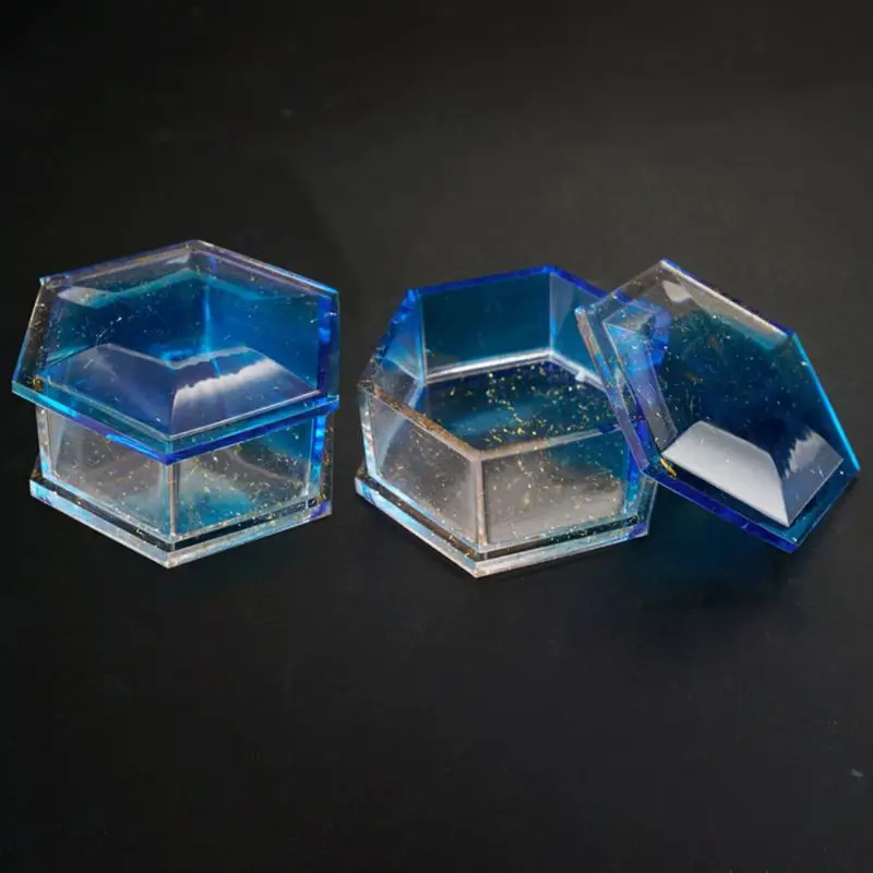 DIY Шестигранная Коробка для хранения плесень кристалл эпоксидная форма сливы силиконовая форма 517F