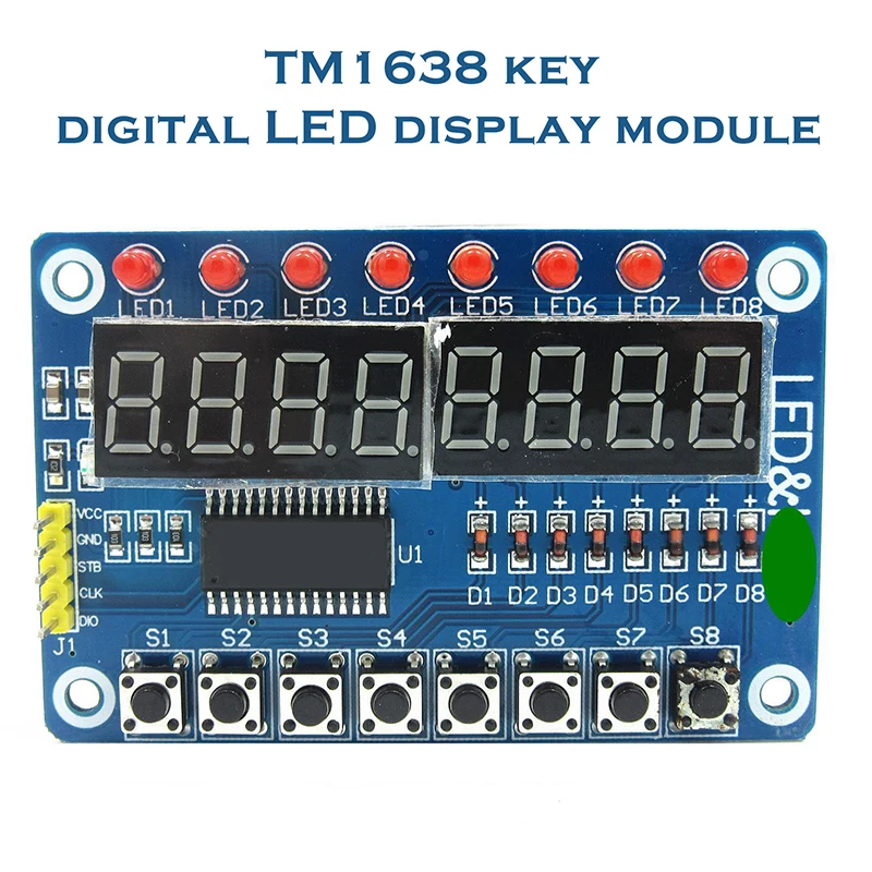 

8 Bits Digital LED Tube Display Module with 8 LEDs 8 Button keys