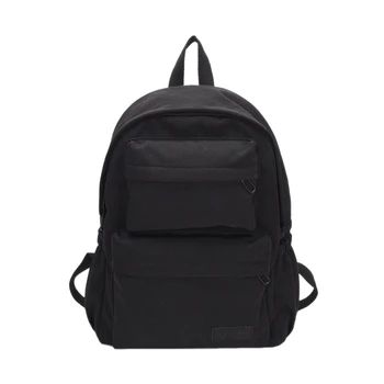

Ladies Travel Nylon Waterproof Backpack Teen Schoolbag Casual Campus Style Backpack Large Capacity Student Schoolbag Black