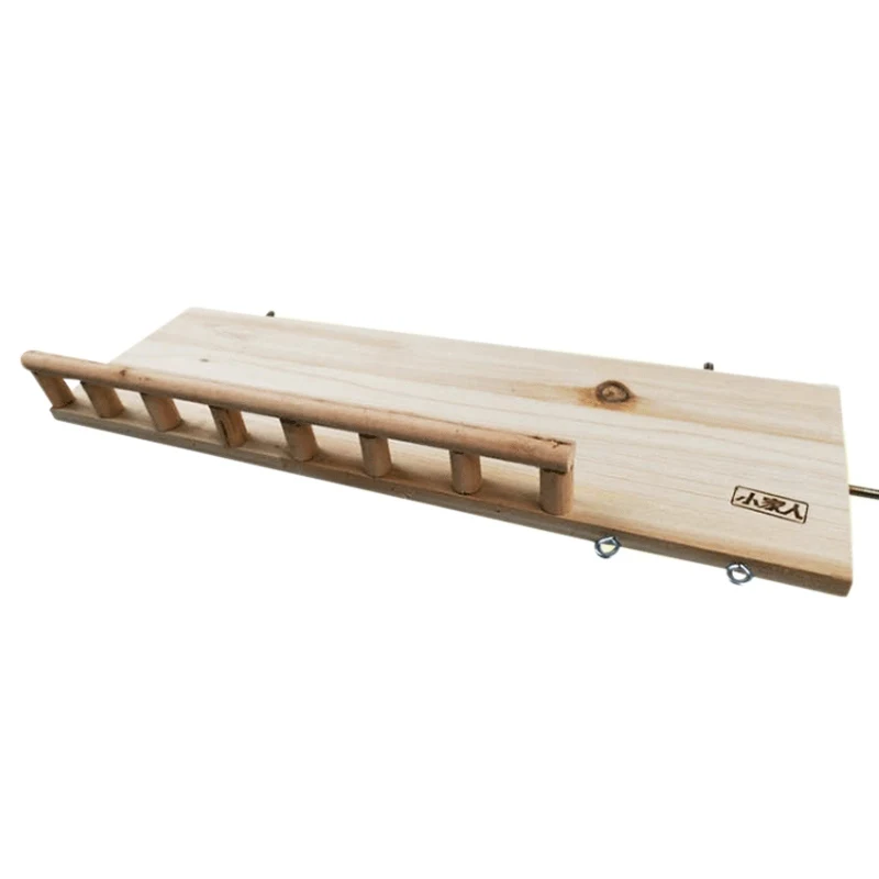 Деревянная платформа для хомяка с перьями для домашних животных, шлифовка зубов, пружинная доска, безопасная игрушка для жевания моста, игрушки для мелких животных