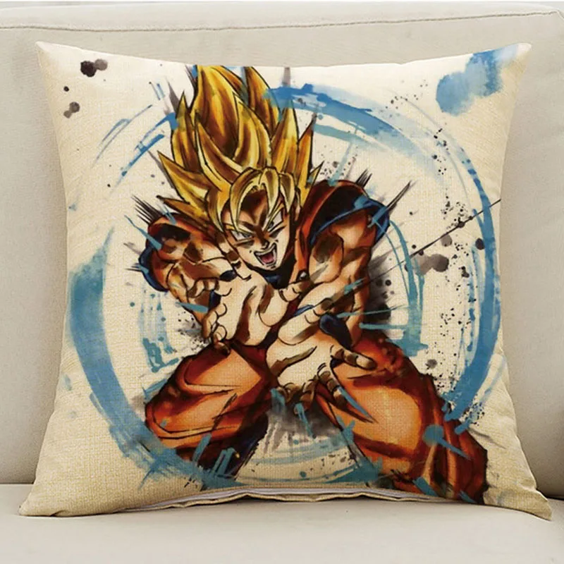 H02 1 шт. 45x45 см Dragon Ball Сунь Укун мультяшная наволочка в стиле аниме льняная Подушка для поясницы декоративная наволочка - Цвет: H02