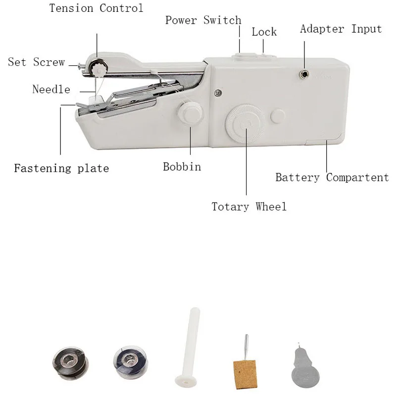 Мини-ручные швейные машины для шитья, шитья, рукоделия, беспроводная одежда, ткани, электрическая швейная машина, набор стежков