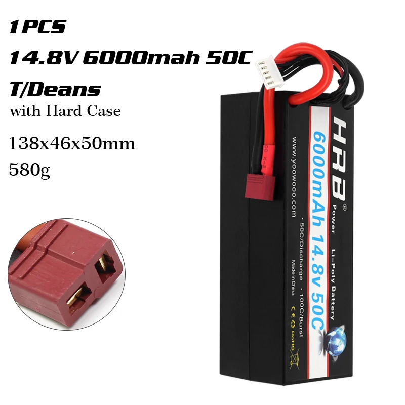 4S 6000mah 50C T H HRB Lipo 2S 3S 4S 6S Батарея 1500 мА/ч, 2200 3300 мА/ч, 4000 мА/ч, 5000 мА/ч, 6000 мА/ч, XT60 T деканов EC5 XT90 7,4 V 11,1 V 14,8 V 22,2 V RC Запчасти - Цвет: 4S 6000mah 50C T H