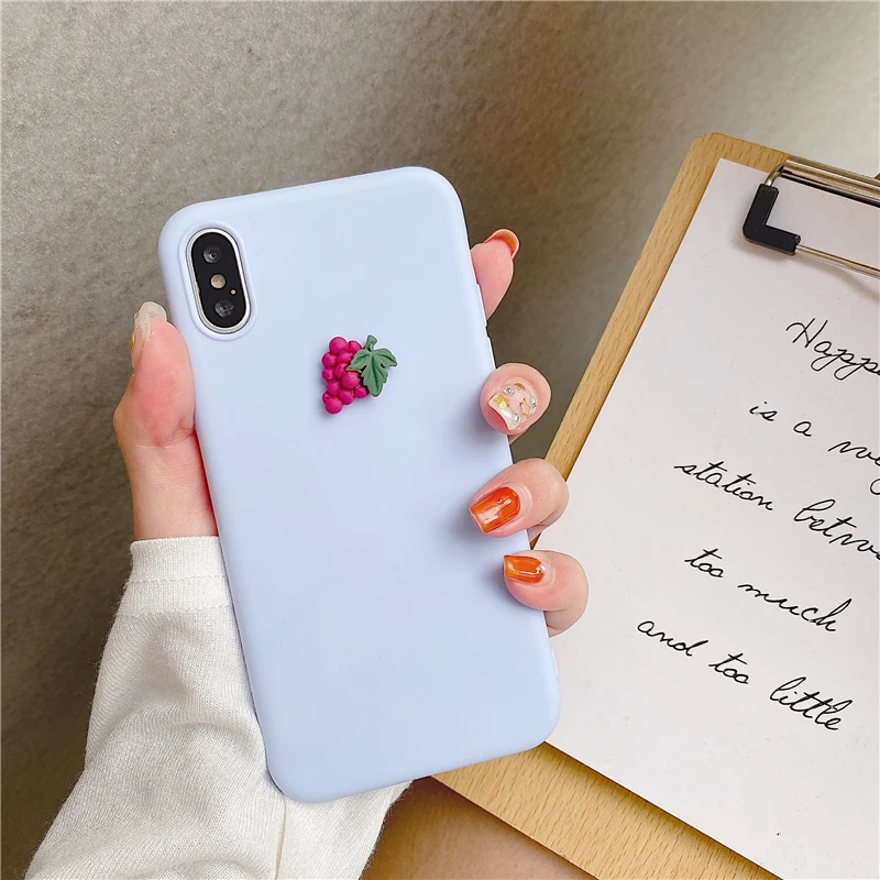 Case For Samsung Galaxy S8 S9 S10 5G Lite Plus S6 S7 Edge Soft Cover Cute 3D Fruit Silicone Peach Grape Avocado orange Cases