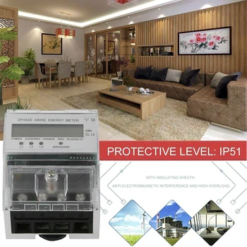 

2019 Hot LCD Three-phase Meter 4 Wire Electric Meter High Precision for DIN Rail 3x230 400V S7 #5