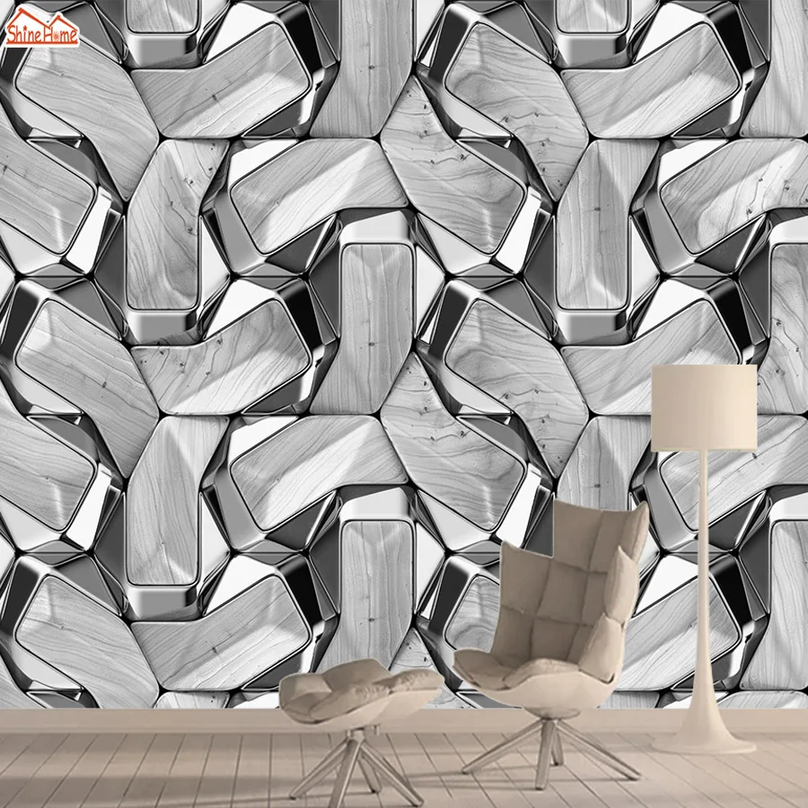 3d Черно-белая деревянная настенная бумага с узором s для гостиной спальни