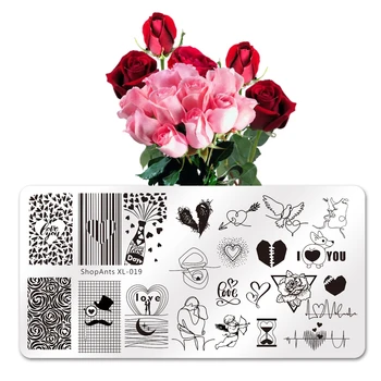 

Valentine's Day Unicorn Nail Stamping Plates Template Lover And Kiss Image Celebration Manicure Nail Art Image Plate Tools