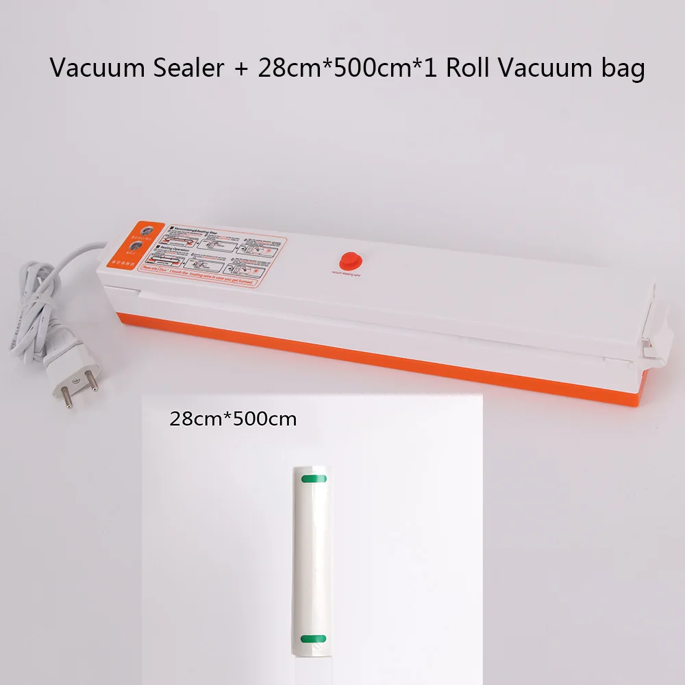 Machine 28cm bag Вакуумный упаковщик 220 В 110 В упаковочная машина для пищевых продуктов упаковщик пленки вакуумный упаковщик с вакуумными пакетами 28 см 5 рулонов бытовой запайки - Цвет: Machine 28cm bag