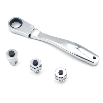 

3-In-1 Stainless Steel Ratchet Wrench 180 Degree Free-Rotating Multi-Function Movable Head Ratchet Wrench, 1/4, 3/8, 1/2 Ratchet